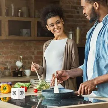 Cube Timer, Time Management and Countdown Settings with Gravity Sensor Flip Timer for Studying, Cooking, Reading, Exercise (15-20-30-60 Minutes) White