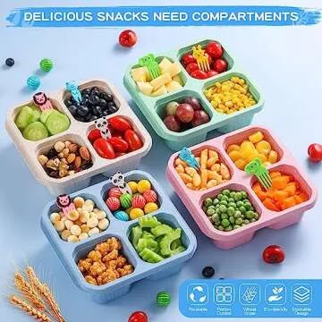mzvcopm 4 Pack Snack Containers for Convenient Meal Prep