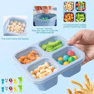 mzvcopm 4 Pack Snack Containers for Convenient Meal Prep