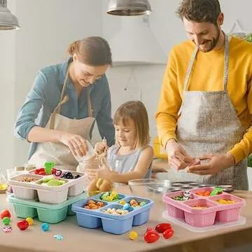 mzvcopm 4 Pack Snack Containers for Convenient Meal Prep