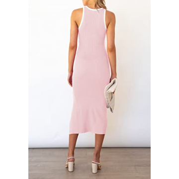 Chic Pink Queen Women's Bodycon Midi Dress with Side Slit