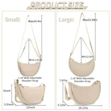 Nylon Crescent Crossbody Bag for Women Purses Trendy Men,Small Travel Sling Bag Hobo,Lightweight Fan...