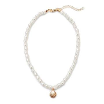 LA Hearts Pearl Shell Necklace for Elegant Women