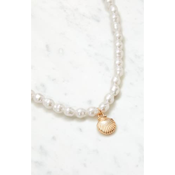 LA Hearts Pearl Shell Necklace for Elegant Women
