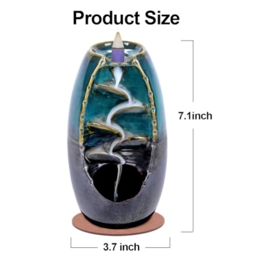 SPACEKEEPER Backflow Incense Burner with 120 Cones and Sticks