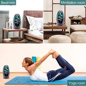 SPACEKEEPER Backflow Incense Burner with 120 Cones and Sticks