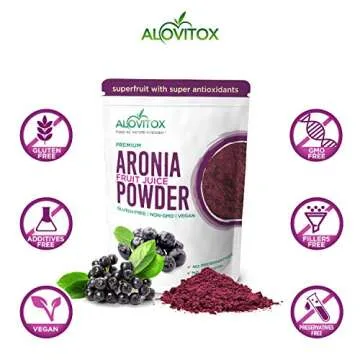 Alovitox Aronia Berry Powder | Antioxidant-Dense Juice Superfood with Dietary Fiber, Vitamins, Calcium, Iron, Boosts Immune System & Reduces Blood Pressure | RAW, Vegan, Non-GMO, Gluten-Free | 16 oz