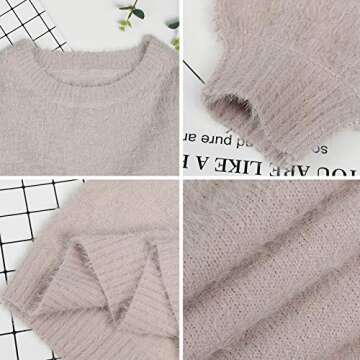 Meenew Women's Furry Pullover Sweater Dress - Stylish Comfort