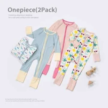 Soft Bamboo Baby Pajamas with Mittens and Feet Cuffs