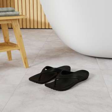 Temi Women's Flip Flops,Soft Lightweight Sandals for Women Anti Slip Casual Slippers Shower Beach Po...