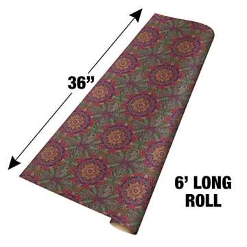GRAPHICS & MORE Purple Floral Mosaic Pattern Premium Kraft Roll Gift Wrap Wrapping Paper