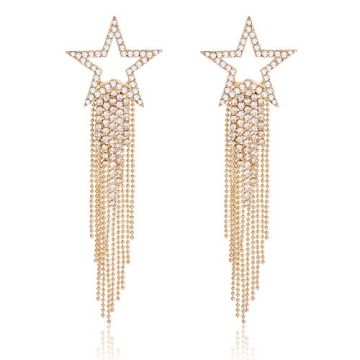 Stylish Women’s Alloy Tassel Star Earrings for All Occasions