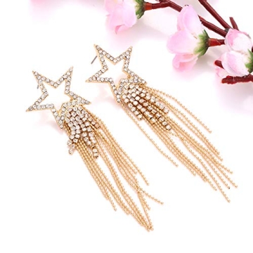 Stylish Women’s Alloy Tassel Star Earrings for All Occasions