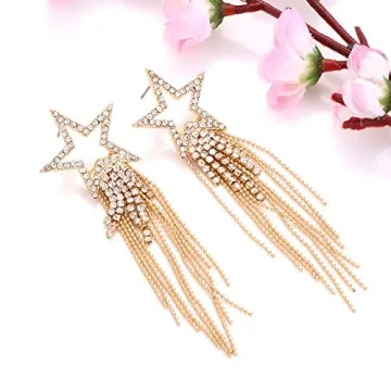 Stylish Women’s Alloy Tassel Star Earrings for All Occasions
