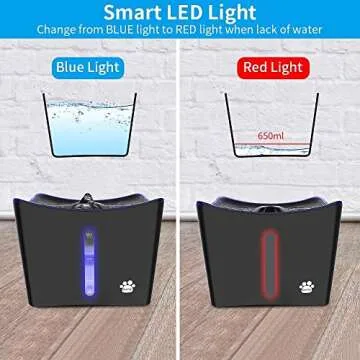 Cat Water Fountain, Whisper Quiet 101oz Cat Fountain Pet Water Fountain, Cat Drinking Bowl, Water Fountain for Cats Inside, Cat Water Dispenser with LED Light, w/ 1 Cat Waterer Filter