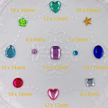 Enjonar 586pcs Jewels Stickers for Creative Crafts