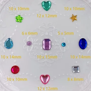 Enjonar 586pcs Jewels Stickers for Creative Crafts