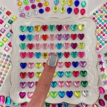 Enjonar 586pcs Jewels Stickers for Creative Crafts
