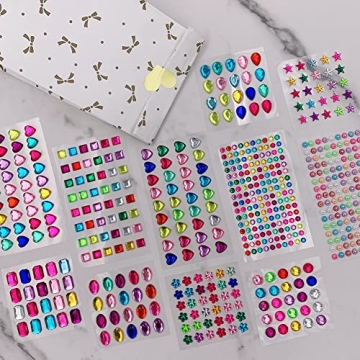 Enjonar 586pcs Jewels Stickers for Creative Crafts