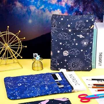 3 Pack Book Protector Sleeve with Zipper for Book Lovers Covers Protector Bag Pouch Bookish Gifts Canvas Paperback Cover Washable Pouch Pocket, Medium 11 x 8.7 Inch(Patterns Style)