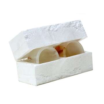 Radicaln Marble Set of 2 Mini Wine Glasses 2" Inch 1.5 oz White Onyx Handmade Tequila Shot Glass - Bar Glass for Home kitchen Decorative small vodka glass