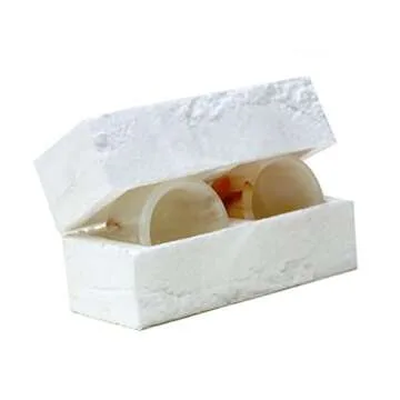 Radicaln Marble Set of 2 Mini Wine Glasses 2" Inch 1.5 oz White Onyx Handmade Tequila Shot Glass - Bar Glass for Home kitchen Decorative small vodka glass