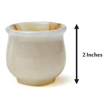 Radicaln Marble Set of 2 Mini Wine Glasses 2" Inch 1.5 oz White Onyx Handmade Tequila Shot Glass - Bar Glass for Home kitchen Decorative small vodka glass