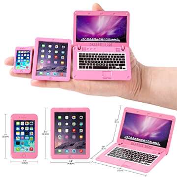 XFEYUE 23 Pcs American 18 inch Doll Clothes and Accessories - Suitcase Luggage, Pillow, Sunglasses, Camera, Passport, Mobile Phone, Computer Doll Travel Gear Play Set