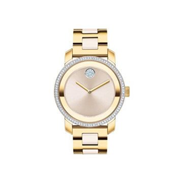 Movado Bold Iconic Women's Watch - Swiss Quartz Timepiece with Crystal Details