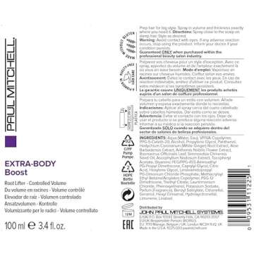 Paul Mitchell Extra-Body Boost Volumizing Spray, Lifts + Volumizes, For Fine Hair, 3.4 fl. oz.