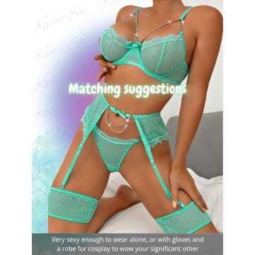 Kaei&Shi Sexy Garter Belt Lingerie Set for Women