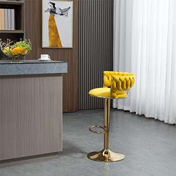 Kakotito Velvet Swivel Bar Stools - Stylish Adjustable Seating