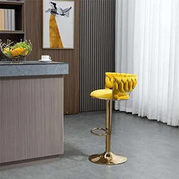 Kakotito Velvet Swivel Bar Stools - Stylish Adjustable Seating