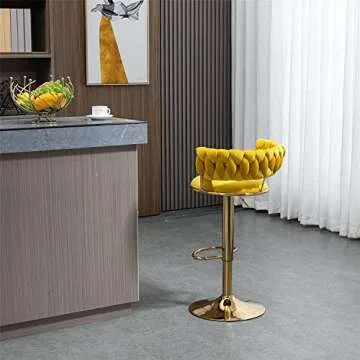 Kakotito Velvet Swivel Bar Stools - Stylish Adjustable Seating