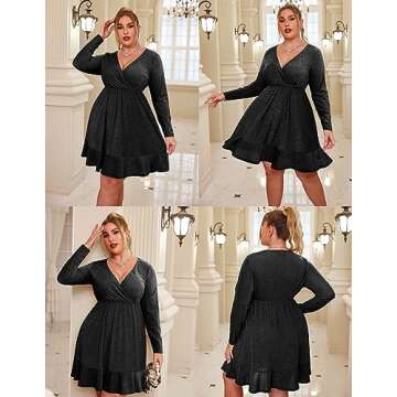 Plus Size Glitter Cocktail Dress for Women 26Plus