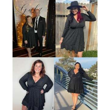 Plus Size Glitter Cocktail Dress for Women 26Plus