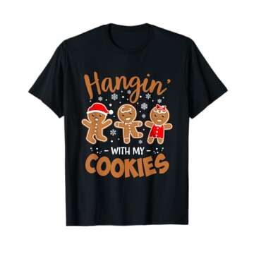 Hangin With My Cookies Gingerbread Women Christmas Teacher T-Shirt