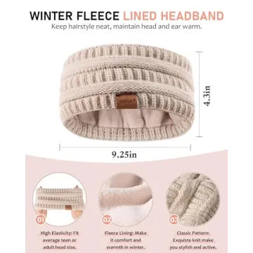 Womens Cozy Oatmeal Winter Set - Beanie, Scarf, Gloves