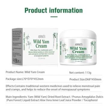 ANNA'S Wild Yam Cream - Organic Relief for Menopause