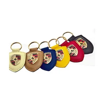 Premium Porsche Crest Key Ring - Stylish Leather Accessory