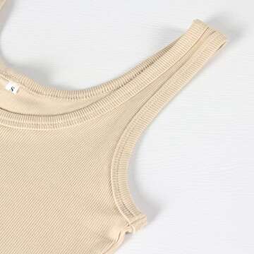 Artfish Women's Scoop Neck Sleeveless Knit Ribbed Fitted Casual Crop Tank Top