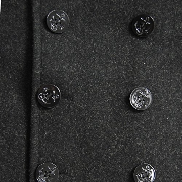 Alpha Industries USN Wool Pea Coat for Men in Grey