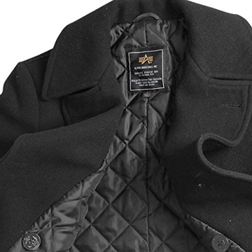 Alpha Industries USN Wool Pea Coat for Men in Grey