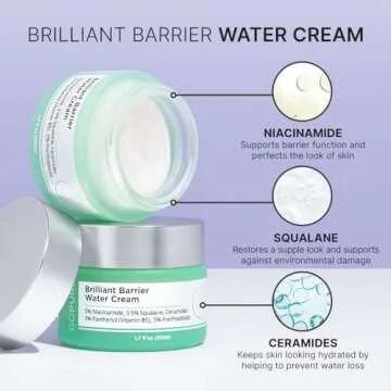 goPure Brilliant Barrier Water Cream - Hydrating Niacinamide Water Cream, Hydrating Sleeping Mask, Skin Barrier Support, Squalane and Ceramides for a Visibly Perfected and Moisturized Look - 1.7 Fl Oz