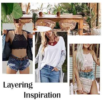 DotVol Racerback Floral Crop Top Vest Bra(Large, Black)