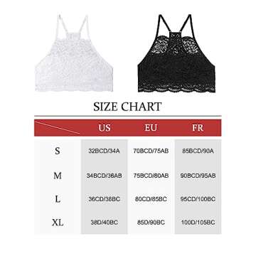 DotVol Racerback Floral Crop Top Vest Bra(Large, Black)