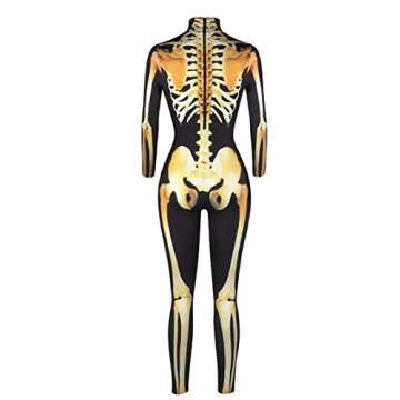 Stylish Fixmatti Women's Skull Print Jumpsuit Costume