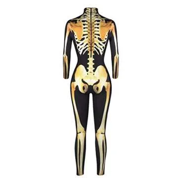 Stylish Fixmatti Women's Skull Print Jumpsuit Costume