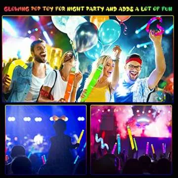Jawhock 12 Pack LED Light Up Pop Fidget Tubes, Party Favors Sensory Fidget Toys Stocking Stuffers, Large Glow Sticks Glow in The Dark Party Supplies Goodie Bag Stuffers Birthday Gifts for Kids