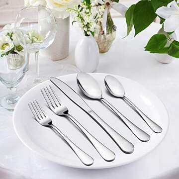 LIANYU 68-Piece Stainless Steel Flatware Set Service for 12
